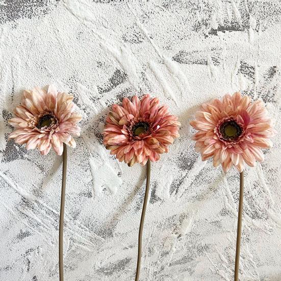 Artificial Gerbera Flower Real Touch Fake Silk Flower with Long Stem for Holiday Floral Arrangements Bridal Bouquet Home Wedding Party Decor