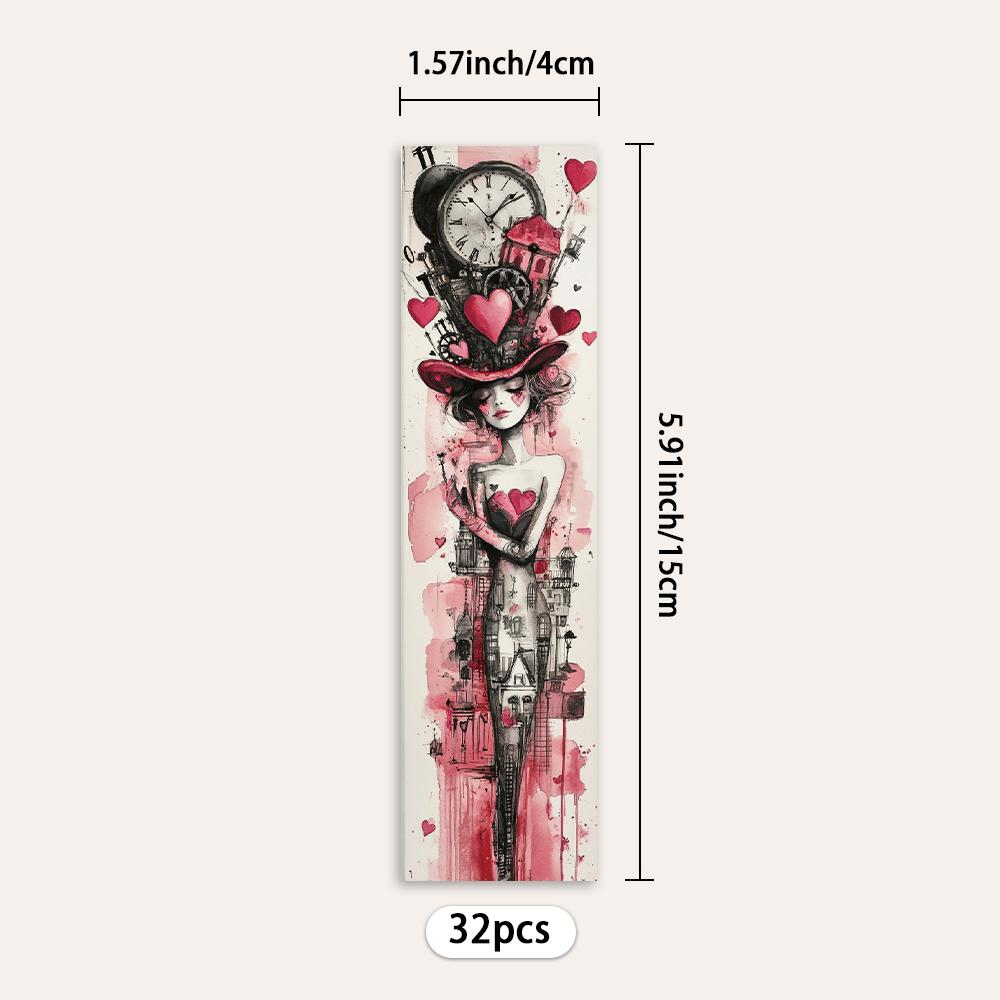 32pcs, heart-shaped girl bookmark, suitable for back-to-school season, Christmas, Halloween, teachers, readers, birthdays.