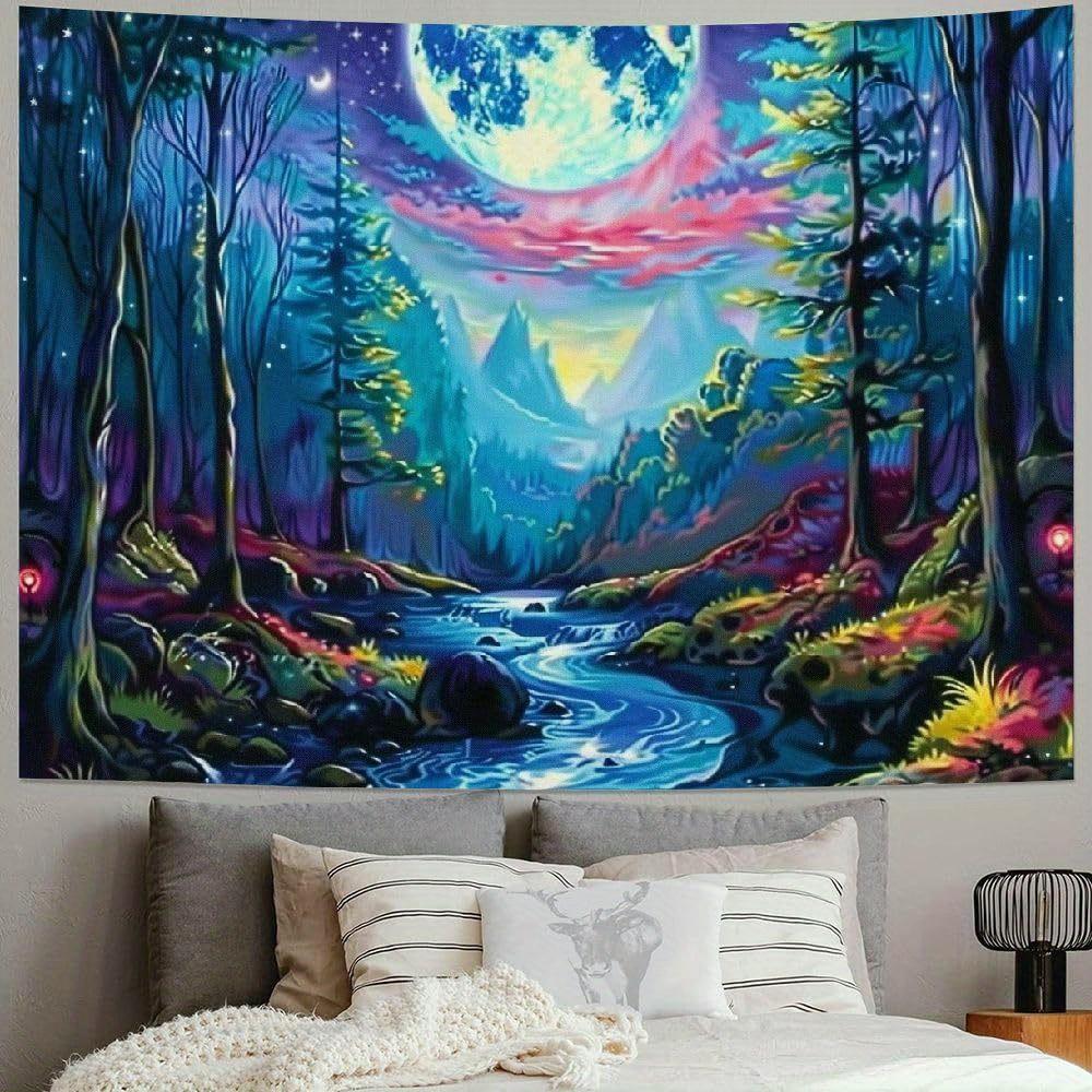 

Enchanted Forest Tapestry Magical Vibrant and Stunningly Beautiful Wall Art for a Dreamy Decor Statement 74x94cm(29x37in)