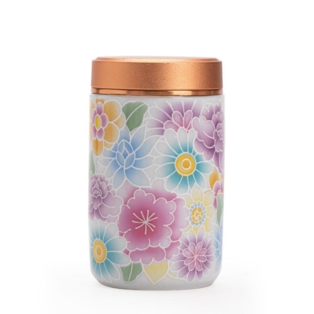 Chinese Style Flower Enamel Tea Canister Ceramic Tea Packaging Box  Tea-leaves Packaging 85ml Style 2