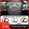 Interior Stickers ABS 3D Car Steering Wheel Cover Sticker Badge Decoration Auto Accessories For CT200H ES Fsport GS GX IS