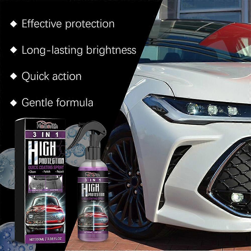 3 In 1 High Protection Quick Car Coat Ceramic Coating Spray Hydrophobic 100ML