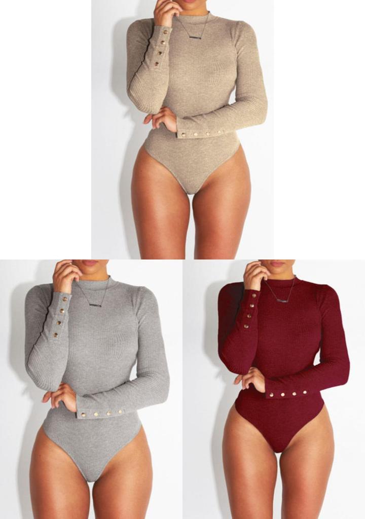Premium Quality Long Sleeve Basic Jersey Bodysuit For Effortless Versatility