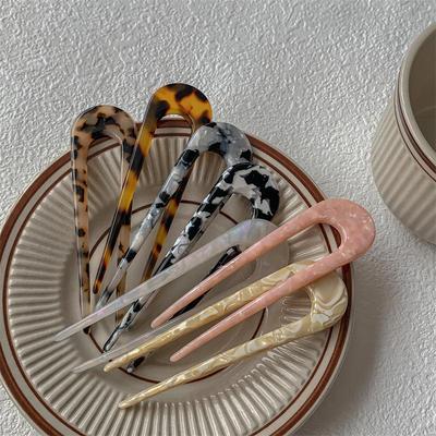 Koreańska Spinka do Włosów w Panterkę w Kształcie U do Koka i Stylu Hanfu