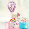 Rainbow Cake Topper Set with Balloons Cloud Butterfly Girls Birthday Party Decor
