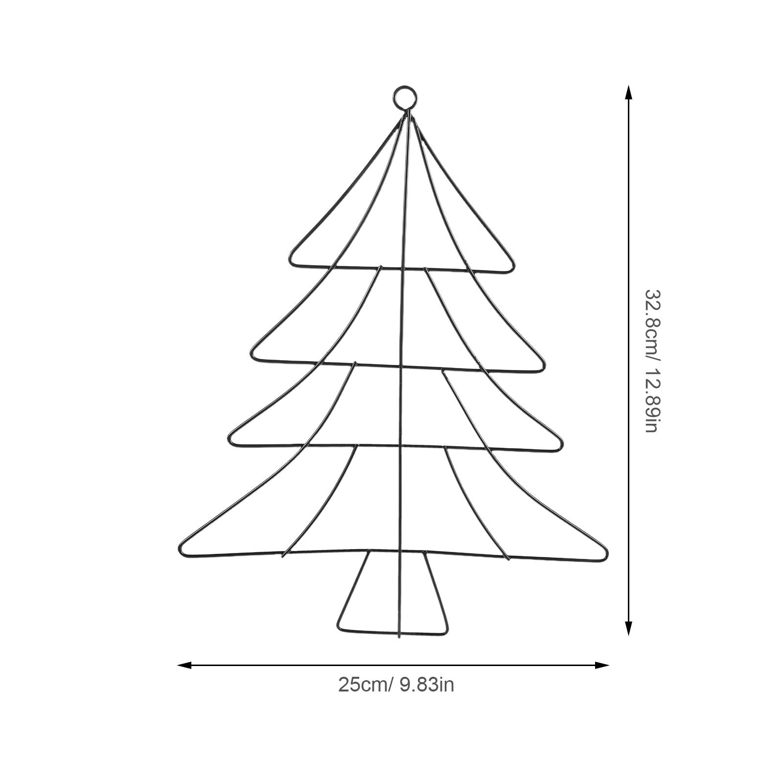 Christmas Tree Shaped Metal Wreath Frame Iron Wire Wreath Form 12.89x9.82x0.08 Xmas Garland Frame Hanging Ornament DIY Floral чёрный