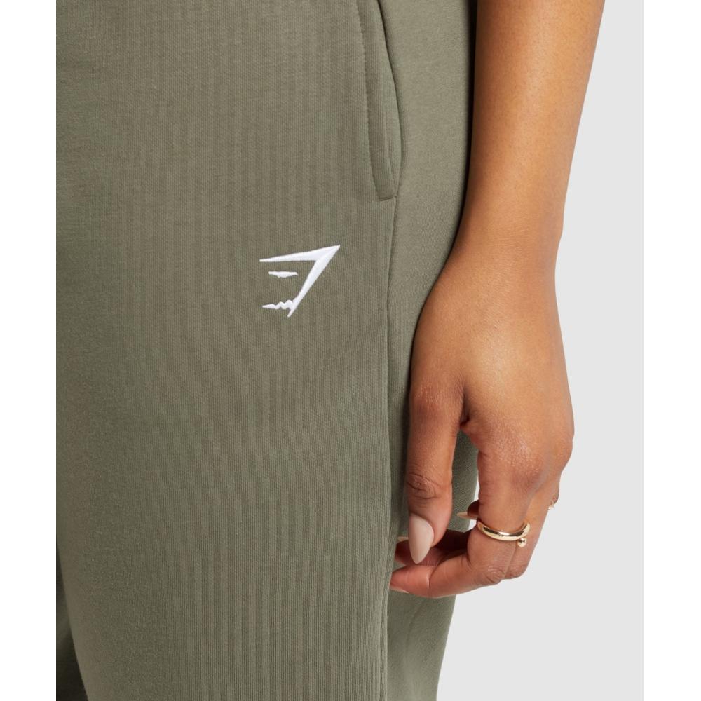 Gymshark Tréninkové fleecové tepláky základní zelená B7a4d Ech1