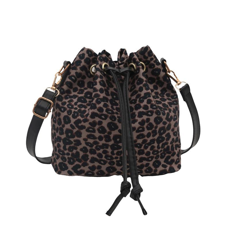 Retro pump with bucket bag women's bag 2025 new leopard print fashionable messenger bag fashion literary trend shoulder bag