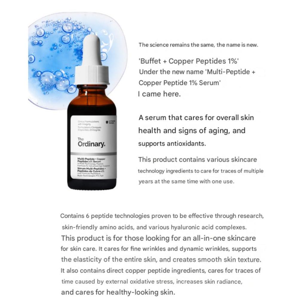 THE ORDINARY Serum Multipeptydowe + Peptydy Miedzi 1% 30ml  (3 opcje)