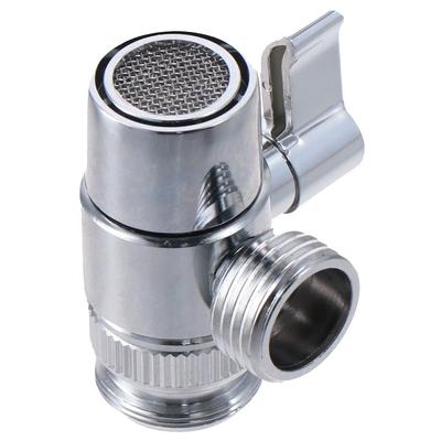 Brass Faucet Diverter Valve Silver Faucet Adapter  for Kitchen Bathroom Sink Hose Attachment