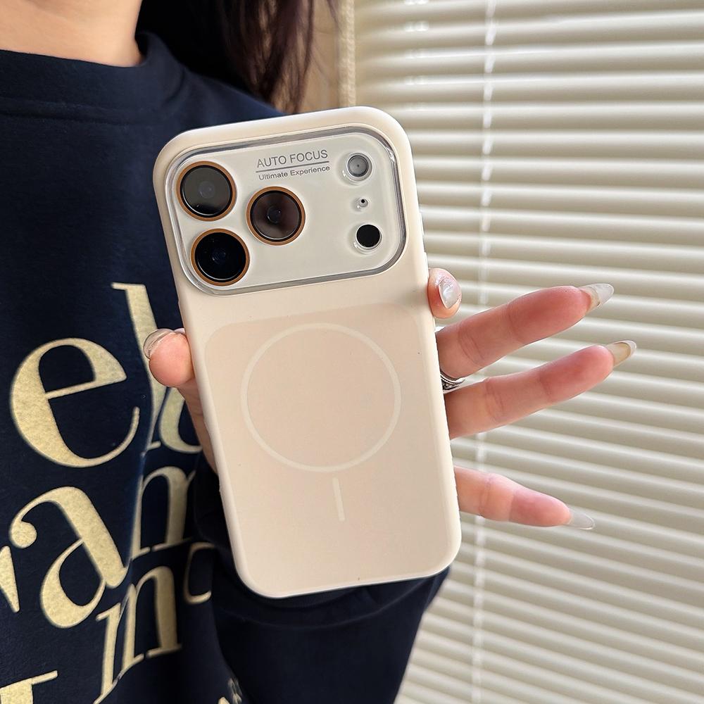 Solid Color Silicone For Magsafe Magnetic Phone Case For iPhone 17 Air 16 Pro Max Wireless Charge Large Window Shockproof Cover