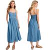 Spring/Summer 2025 Women's Denim Sling Dress - Chic Commuting Fashion