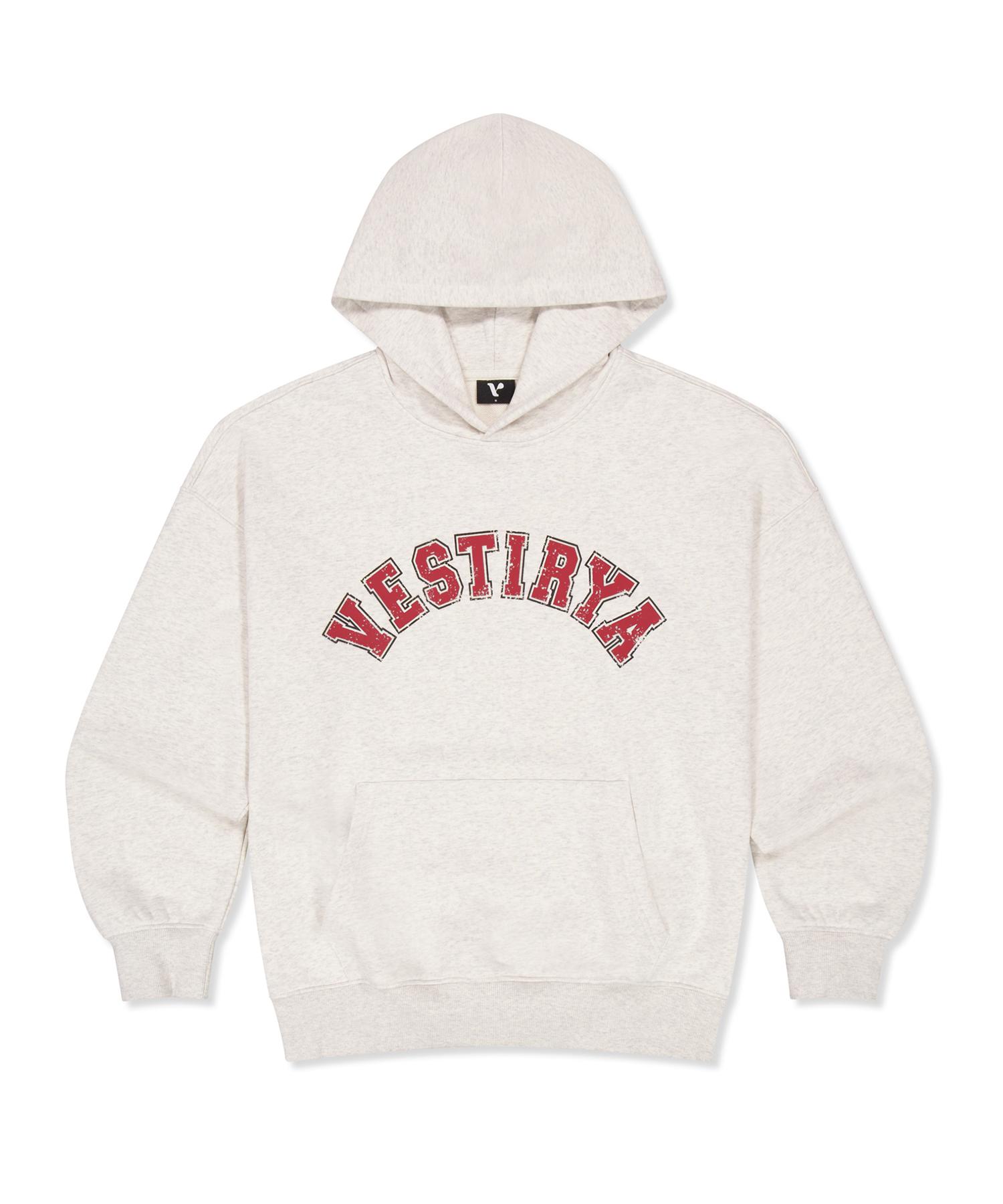 Bestiria Heritage Arch Logo Over Fit Hoodie Oatmeal M