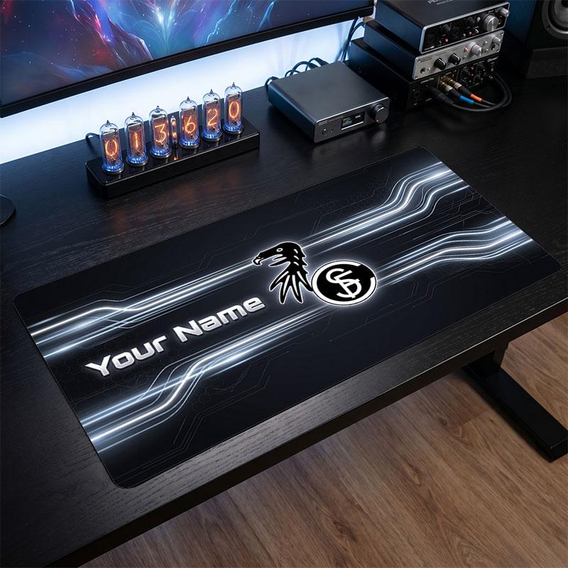 SC Freiburg Custom Large Mouse Pad, Personalized Name Text Print, Football Logo Non‑Slip Desk Mat Gaming Gift