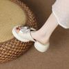 Sandalen Kawaii Niedliche Damen Hausschuhe Weiche Schuhe für Damen Draußen Hoch bis zu 5cm Absatz Pantoletten Leder Sabot Rutschfest 2025 Luxus 39