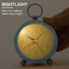 Retro Alarm Clock Non Ticking Silent Bedside Clock Simple Loud Desk Clock with Light  for Heavy Sleepers
