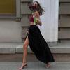 Fall Winter New Women's Petal Design Long Maxi Evening Skirt Elegant Formal Party Dinner High Waist Skirt