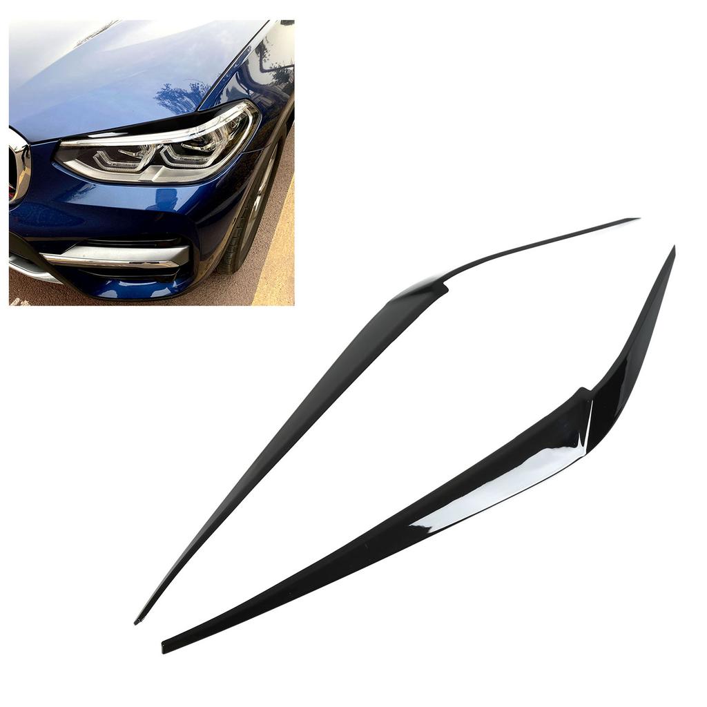 1 Pair Headlight Eyebrow Stickers Car Headlamp Eyelid Decal Cover Replacement for X3 X4 G01G02 2018+(Carbon     )