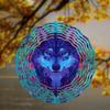 10 Inch Gray Wolf Wind Chime for Outdoor Garden Decor Rotating Hook Design Perfect Gift for Spring and Summer Lawn Hanging Art