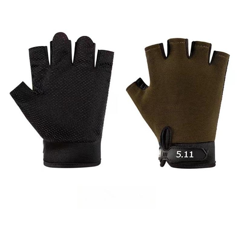 

Tactical Half Finger Gloves Anti-Slip Wear Breathable Outdoor Training Riding зелений