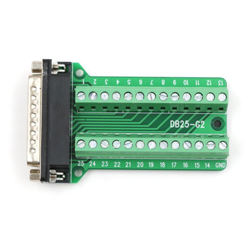 (YOUU06)D-SUB DB25 Male 25Pin Plug Breakout Board Terminals Adapter Solderless Connector