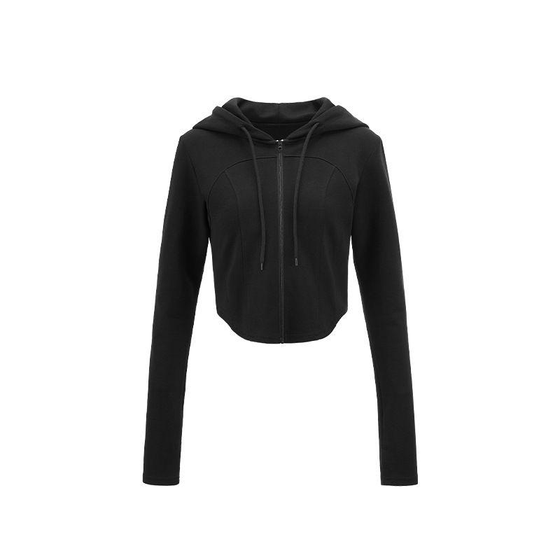 

Jie Zhan Women clothes | Air Layer Skinny Pants 25 Spring and Summer American Blazer Slim fit Mid Waist Lulu Sweatpants for Women Reactive Black-Outwear L