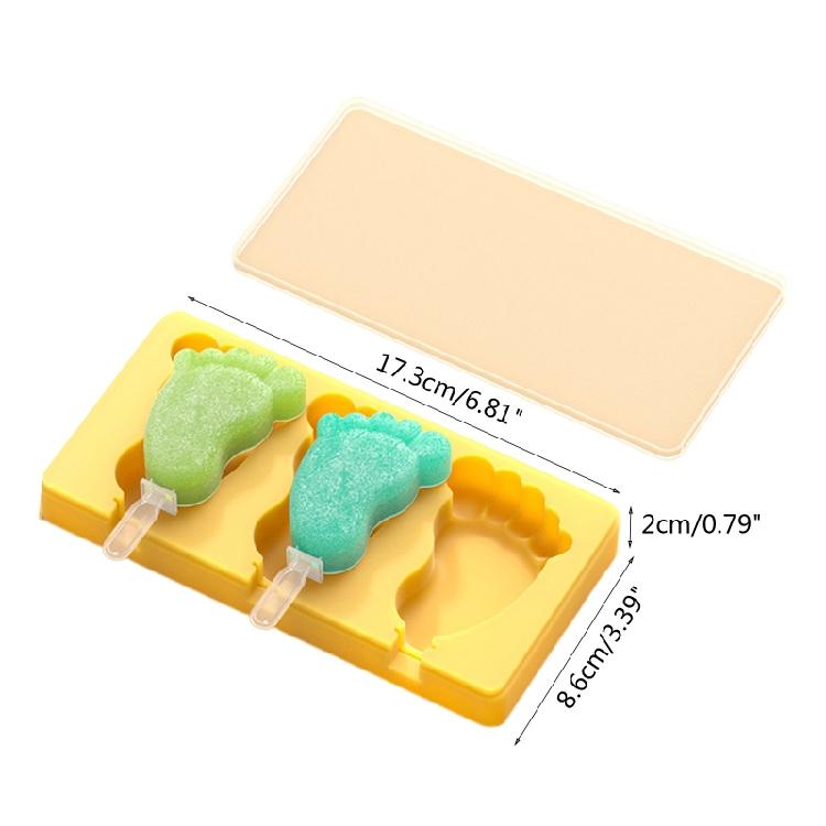 Fußform Eis am Stiel Formen Eis am Stiel Eis am Stiel Form Tablett Eiswürfel Herstellungswerkzeug Kuchen Süßigkeiten Form mit Deckeln & Stiel