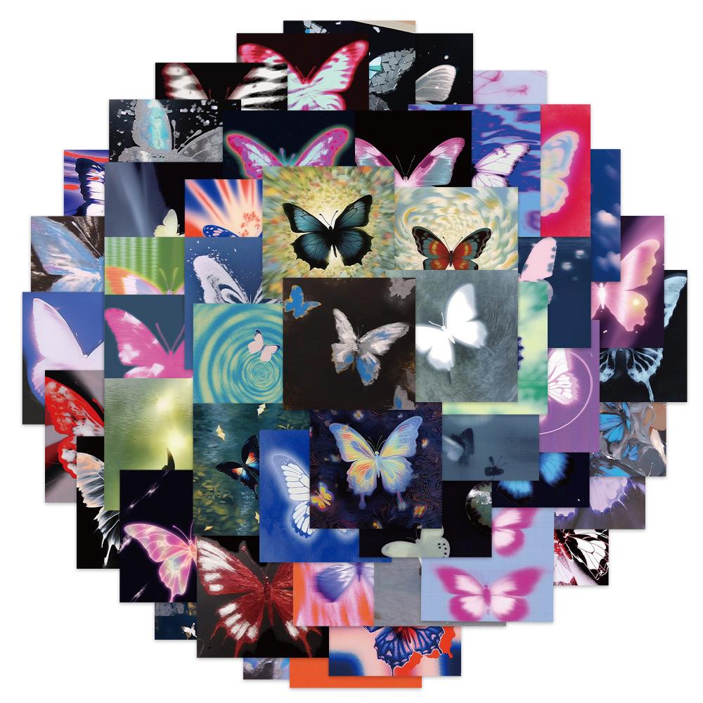 

50 Психоделические граффити-наклейки с бабочками Персонализированные декоративные для гитары, ноутбука, чемодана, сделай сам, водонепроницаемые