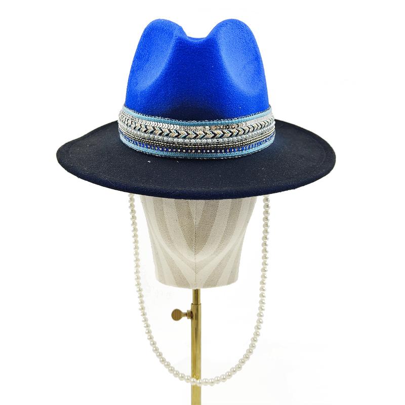 Women's Punk Straw Hat 2023 New Sun Hat Gold Chain Accessories Men's Jazz Hip Hop Summer Hat Punk Style Beach Hat Church Hat