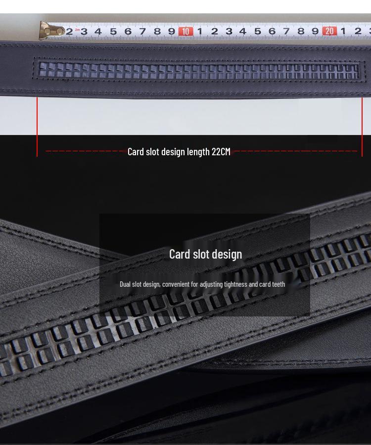 Men's High-End Genuine Leather Automatic Buckle Belt