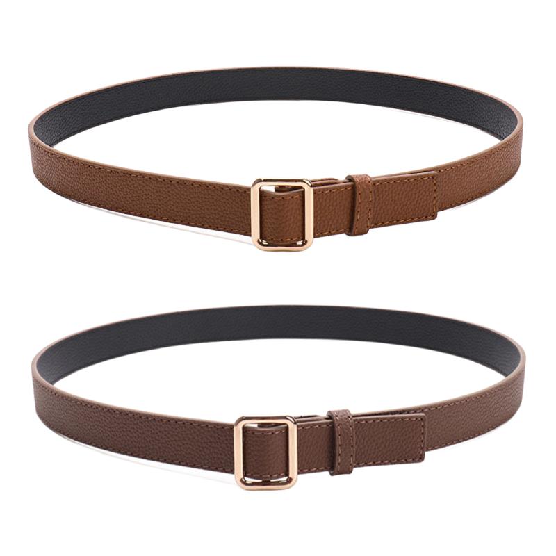Women Black Classic Alloy Buckle Belt For Jeans Casual Style