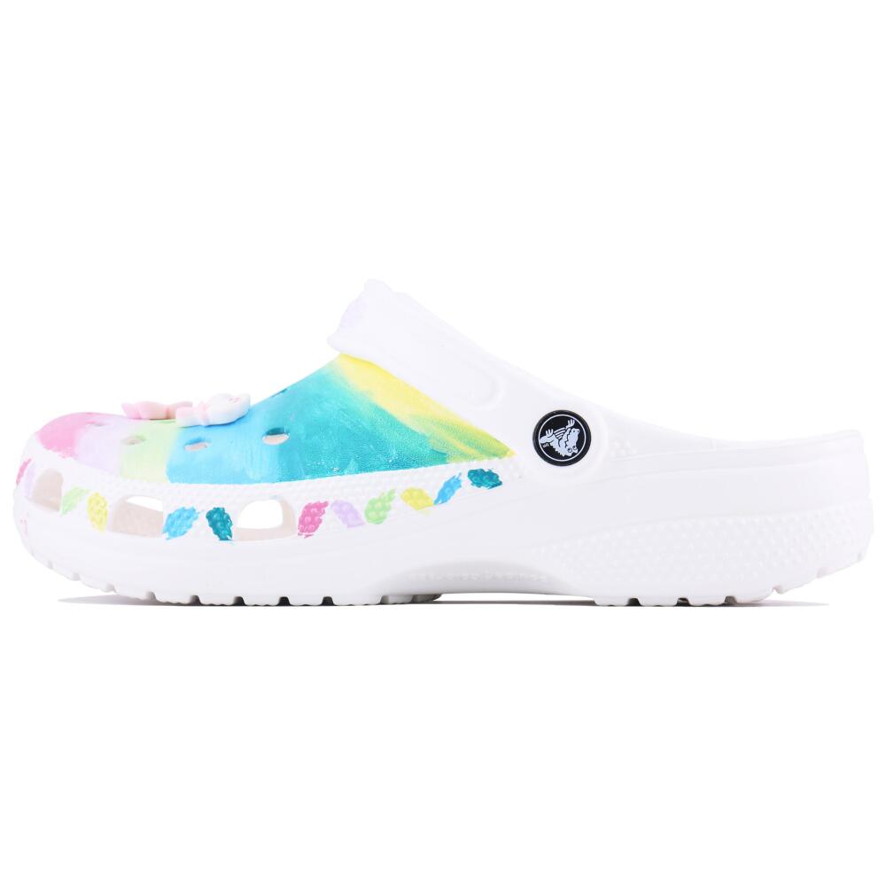 

Crocs Classic clog Rainbow SDS Hand-painted Home Trendy Versatile Cute Little Fresh Hole Shoes Unisex White 38-39 белый