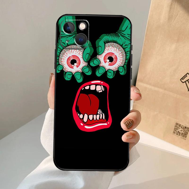 Monster Eye Hand Phone Case For iPhone 17 Air 16 14 13 12 11 15 Pro Max 13 12 Mini 15 16 Plus 16e Cover Coque