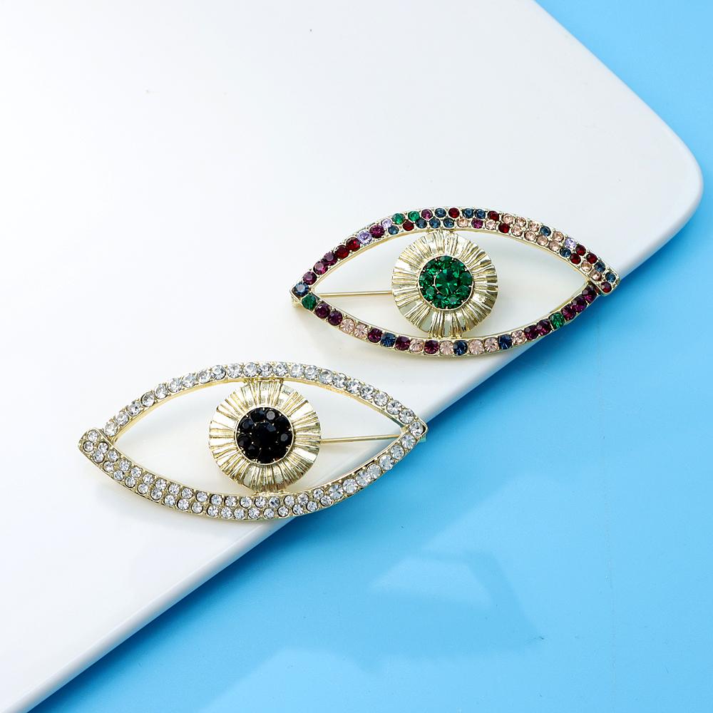 New Rhinestone Big Eye Brooches For Women 2 Colors Available Fashion Summer Coat Pin High Quality