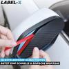 LABEL-X Rearview Mirror Rain Cover Sun Visor Side Mirror Carbon Cap 2-pack