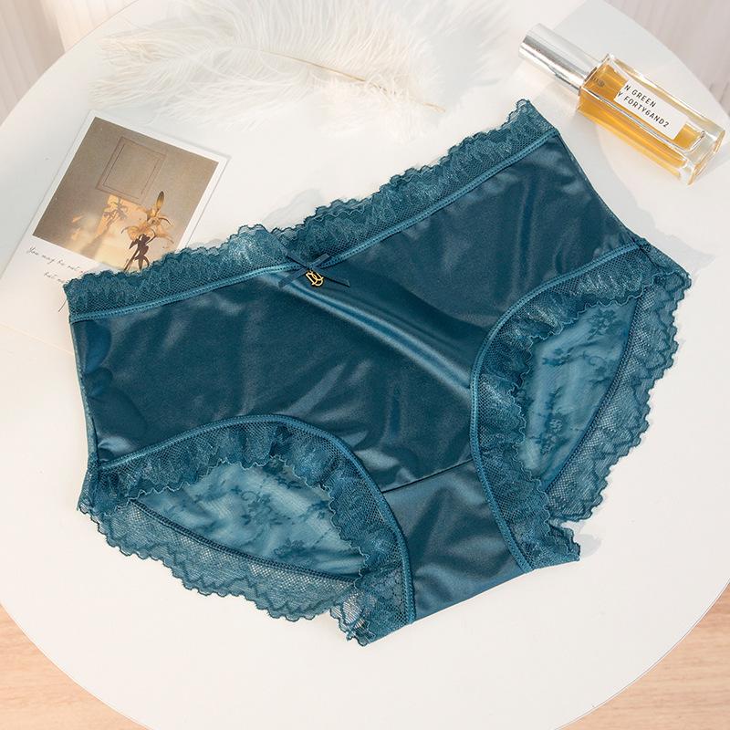 Women's Triangle Solid Color Knickers Series Lace Sexy Seamless Pure Desire Antibacterial Crotch Underwear Panties