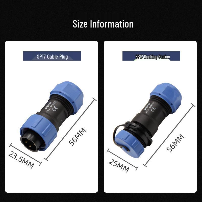 Weipu SP17 Series 2-9 Pin IP68 Waterproof Aviation Plug Connector