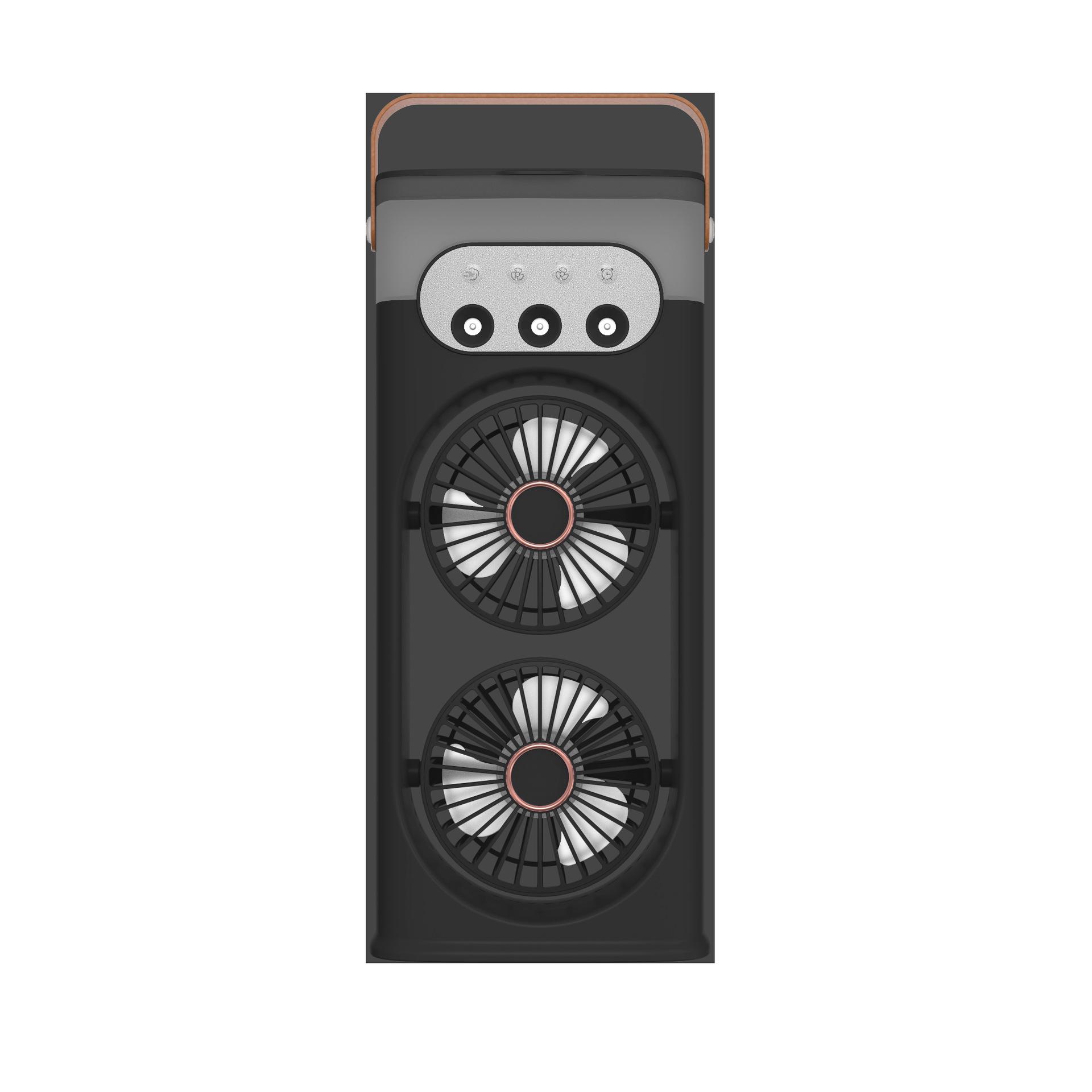 

High-Power Silent Dual-Head Fan with Humidification for Home, Office, and Camping Plug-in Model чёрный