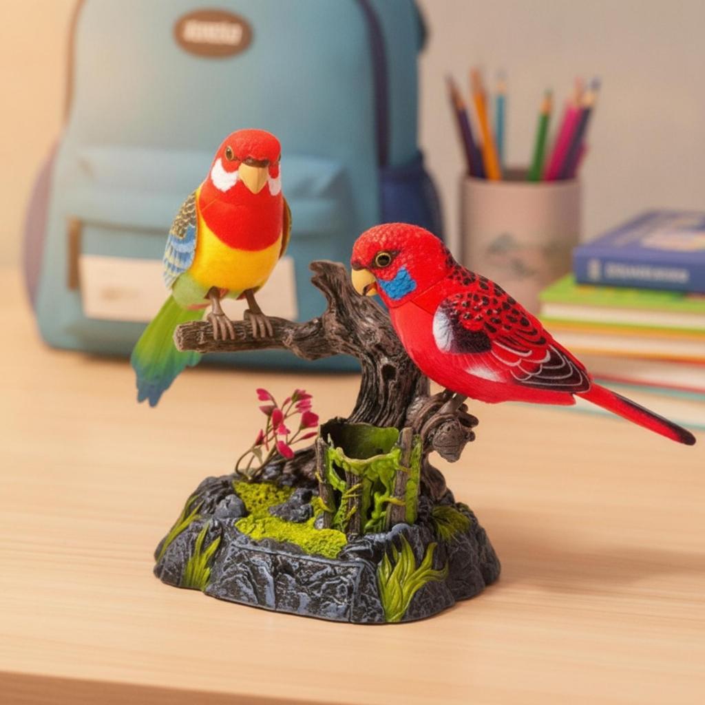 Chirping Talking Parrot Ornament Interactive Sound Activated Bird