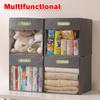 Buch Aufbewahrungsbox Großraum Spielzeug Faltbare Organizerbox Zuhause Vliesstoff Grau Kleidung Snacks Aufbewahrungsboxen Schrankorganizer