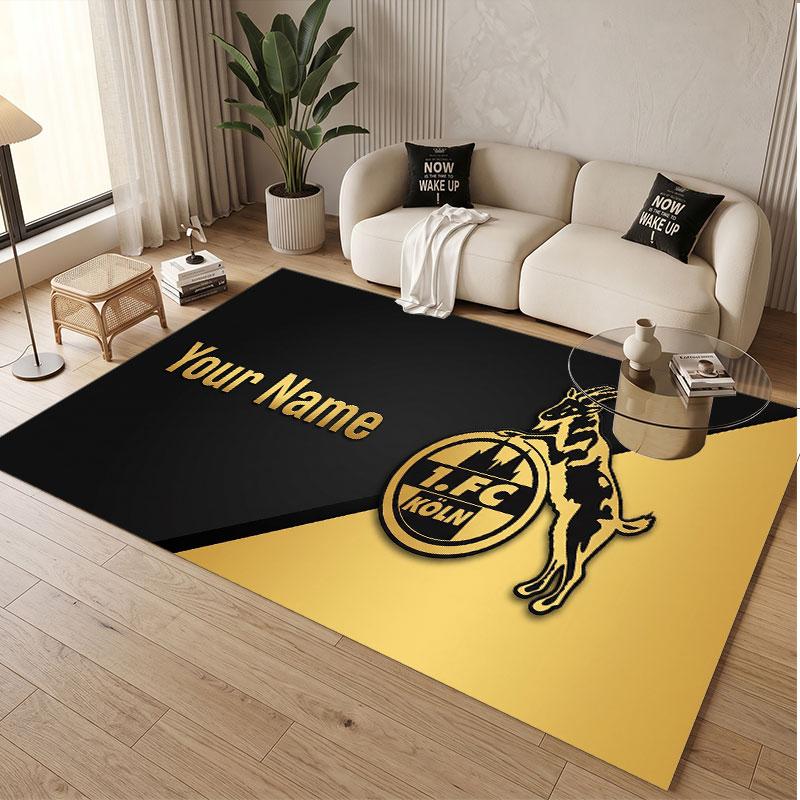 Custom Rug FC Köln Pattern Print Name Text Soft Non‑Slip Floor Carpet for Home Indoor Decoration
