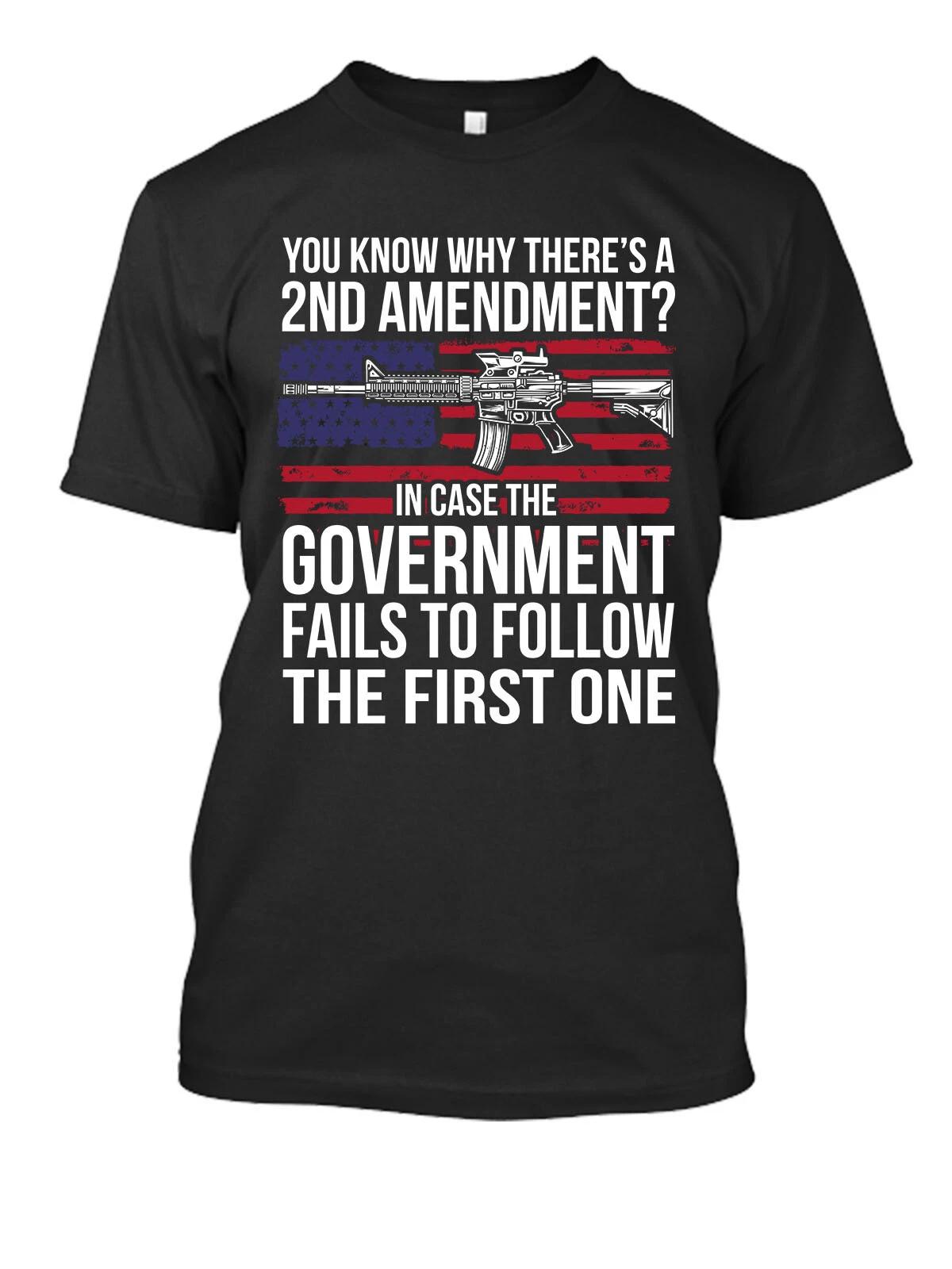 You Know Why There s A 2nd Amendment New Men s Shirt AR15 NRA Molon Labe USA Tee 2XL