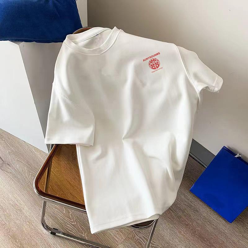 

Хлопковая футболка мужская белая с круглым вырезом с коротким рукавом, летняя модная брендовая свободная рубашка, верхняя одежда XXXL