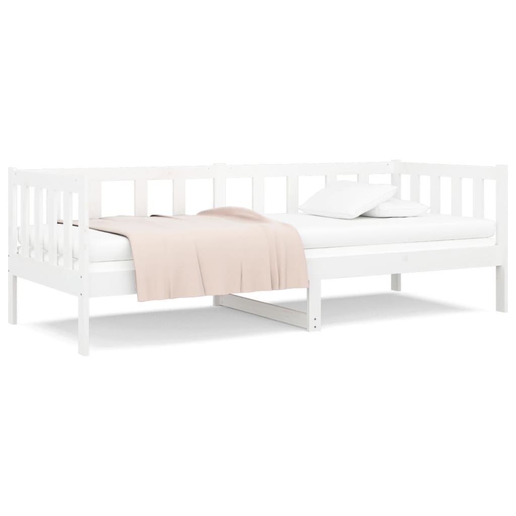 Daybed without Mattress White 90 x 190 cm Solid Pine Wood
