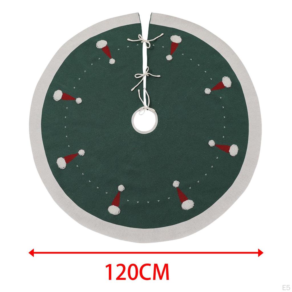 Christmas Tree Skirt with Santa Hat Patterns for Holiday Decor