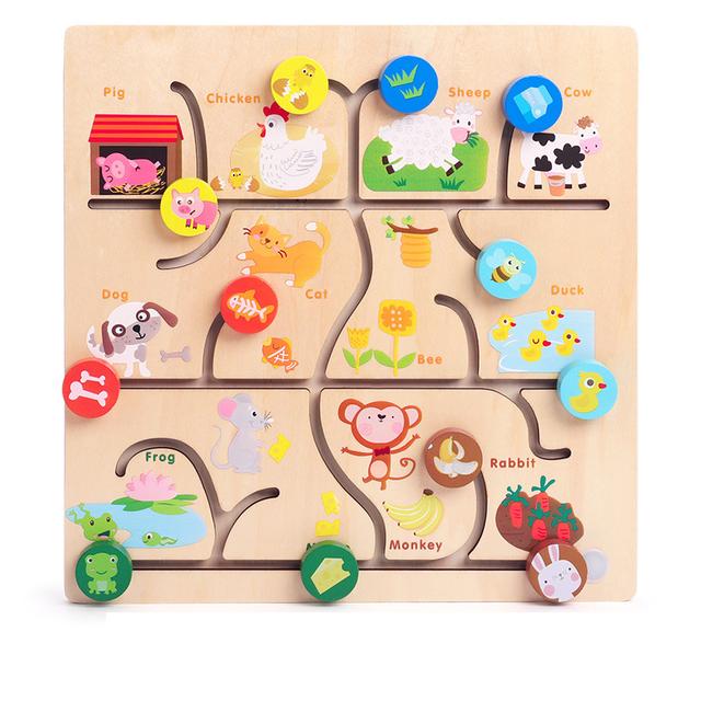 

Деревянная ферма с буквами, цифровые фруктовые слайды, лабиринт, головоломка, лабиринт для дошкольников, 4 года, мужской, животное, английский, китайский, обучение