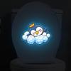 Cute Glow-In-The-Dark Penguin Toilet Sticker Glow Blue Wall Stickers Home Bathroom Decor Self-Adhesive Removable Decal