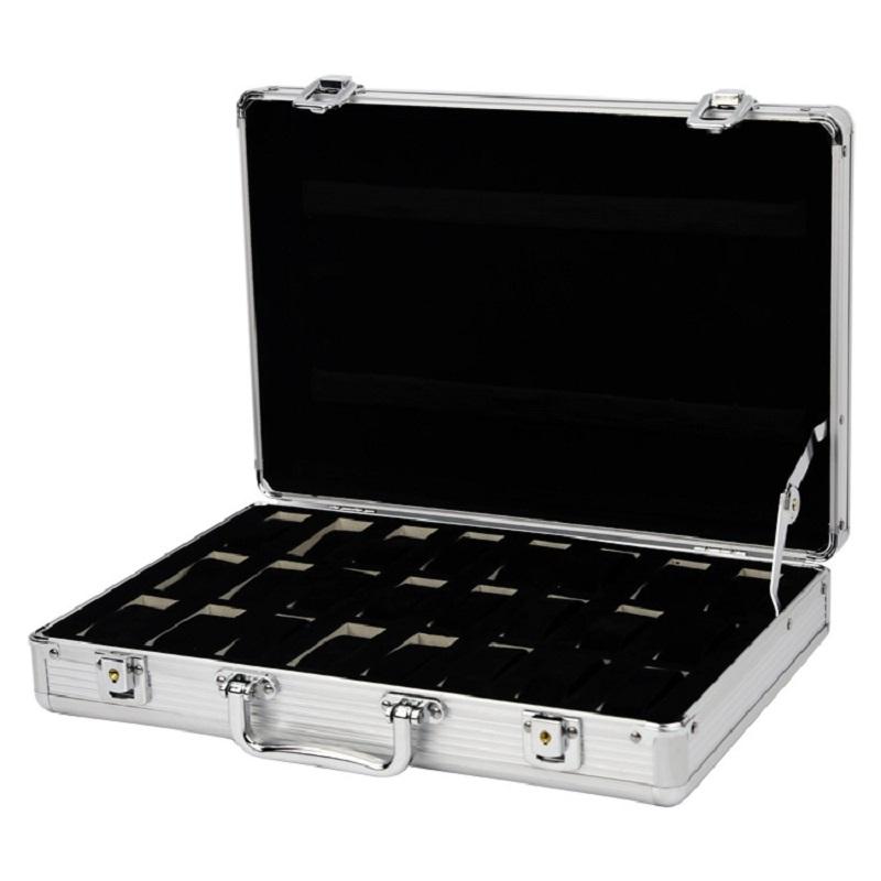 Delesys S Promotion 6/12/24 Positions Aluminum Alloy Watch Storage Case Solid Shatter-Resistant Metallic Aluminium Watch Box
