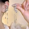 Zinc Alloy Needle Water Drop Pearl Flower Tassel Earrings for Women French Vintage Palace Style Drop Earrings Vintage Zircon