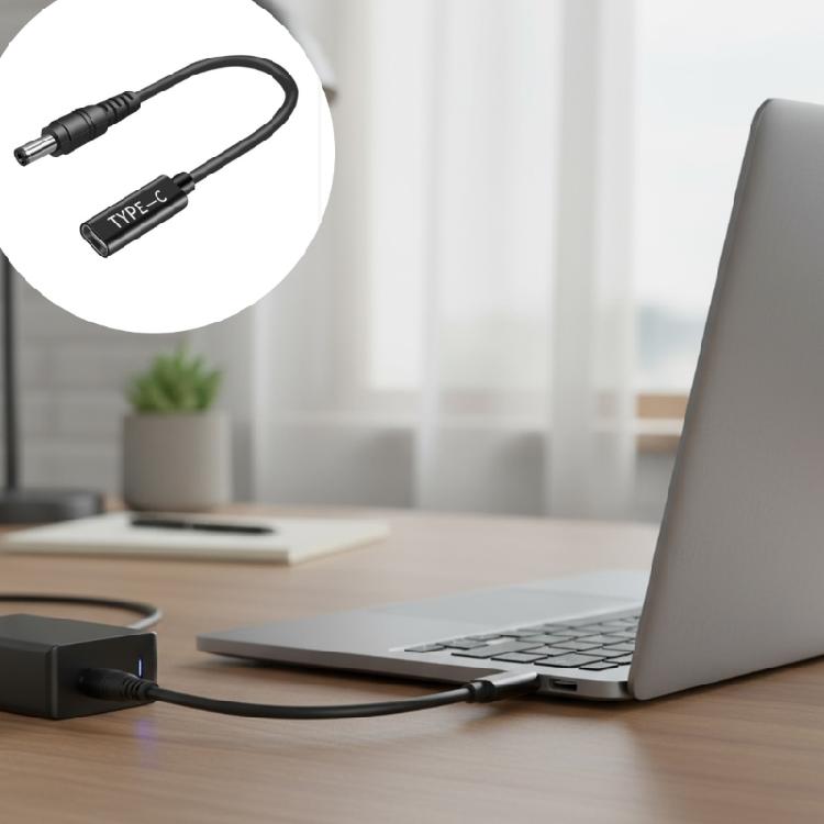 USB C to DC5.5x2.1 Adapter Compactly Designs power Cord with 10pcs Plugs Easy Carry for Travel Office Home Charging Needs